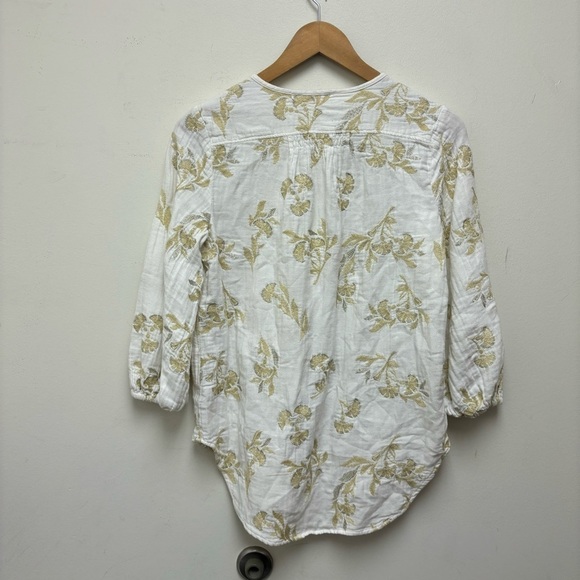 Anthropologie Floreat Atley Metallic Floral Embroidered Peasant Tunic Top - Picture 13 of 13